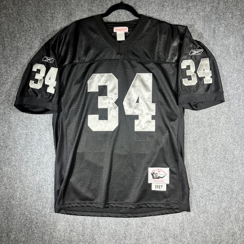 VTG Mitchell & Ness Bo Jackson #34 Los Angeles Raiders Jersey Black Large